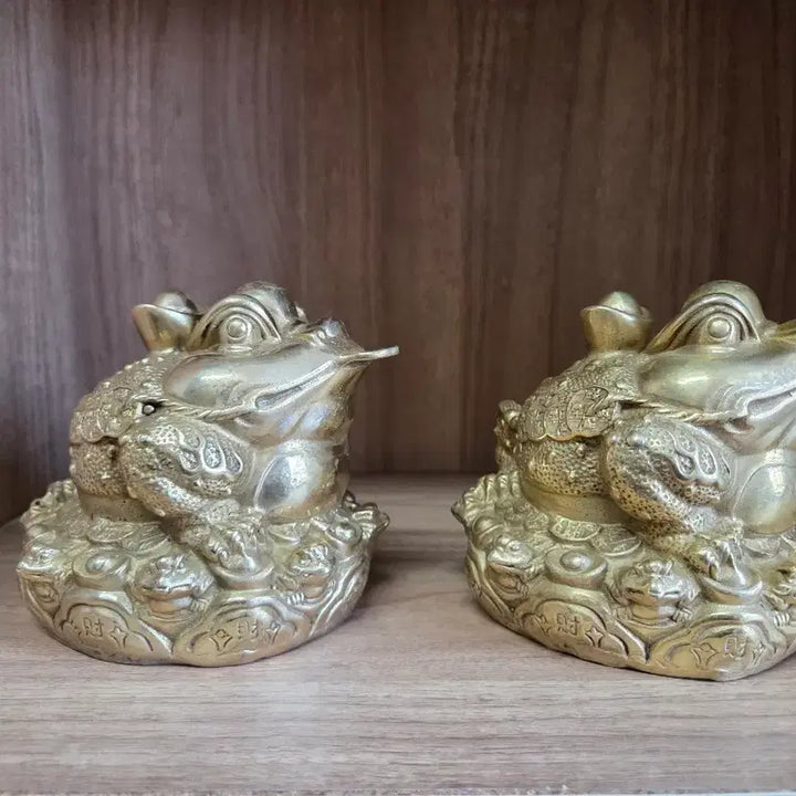 [BUNJANG] Brass Wealth Toad Pair / 복두꺼비 한쌍