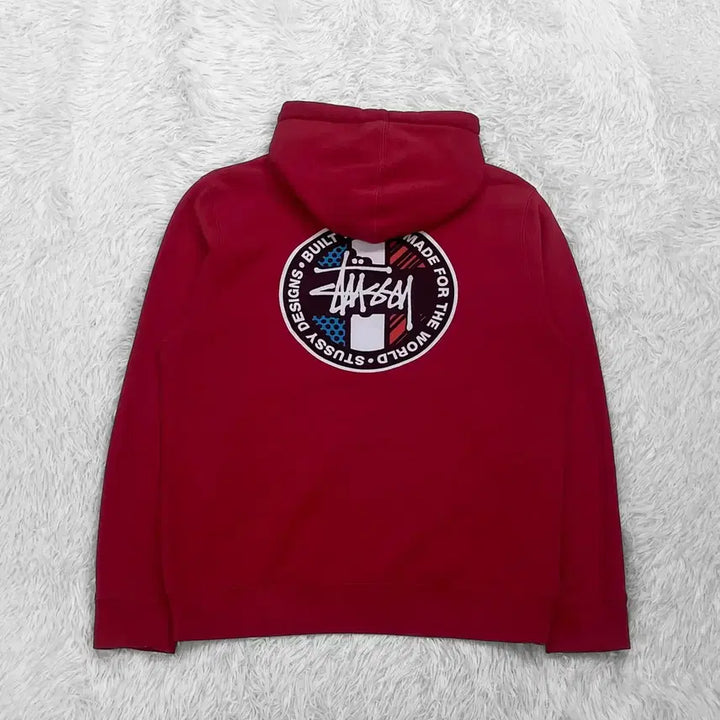 [BUNJANG] Stussy Classic Dot Hooded Zip-Up Red / 스투시 Stussy 클래식 닷 후드집업 레드