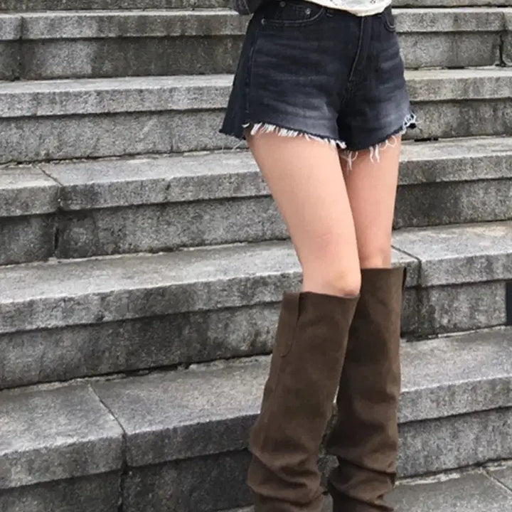 [BUNJANG] Our Cabinet Shirring Fold Boots / 아워캐비넷 셔링 폴드 부츠