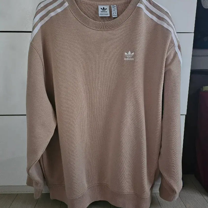 [BUNJANG] Adidas Three-Stripes Sweatshirt Beige / 아디다스 삼선 맨투맨 베이지