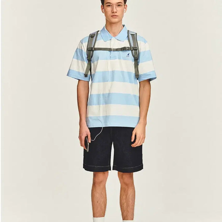 [BUNJANG] Kangol George Stripe Polo Shirt (XL) / 남성) 24SS KANGOL 미착용 조지 스트라이프 폴로 셔츠