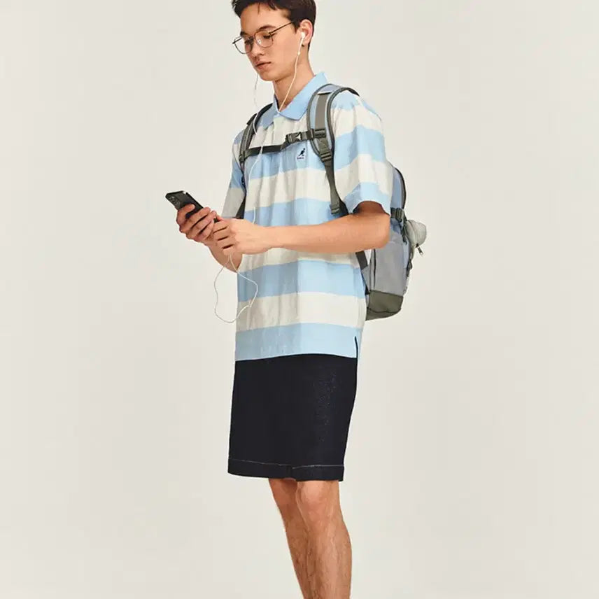 [BUNJANG] Kangol George Stripe Polo Shirt (XL) / 남성) 24SS KANGOL 미착용 조지 스트라이프 폴로 셔츠