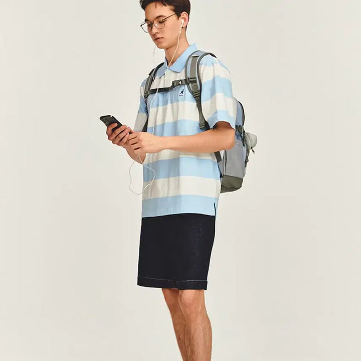[BUNJANG] Kangol George Stripe Polo Shirt (XL) / 남성) 24SS KANGOL 미착용 조지 스트라이프 폴로 셔츠
