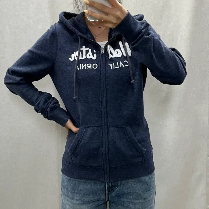 [BUNJANG] Hollister Cropped Zip-Up Hoodie / 홀리스터 후드 집업/