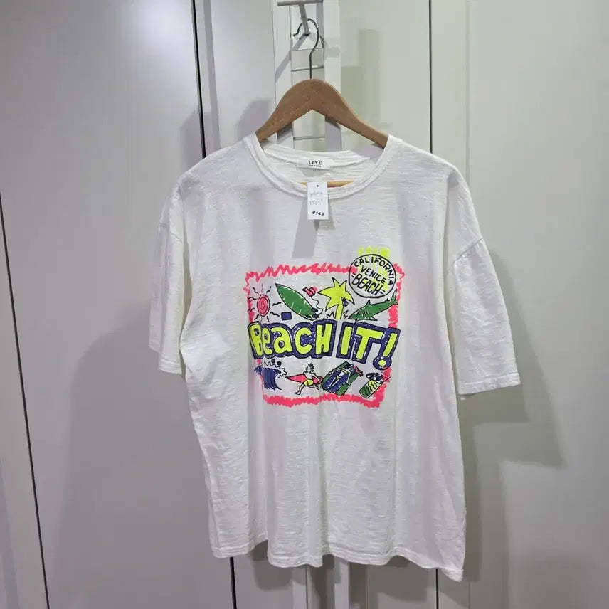 [BUNJANG] LINE Reach It! Printed Short-Sleeve T-Shirt / 라인 Reach It! 프린팅 반팔 티셔츠