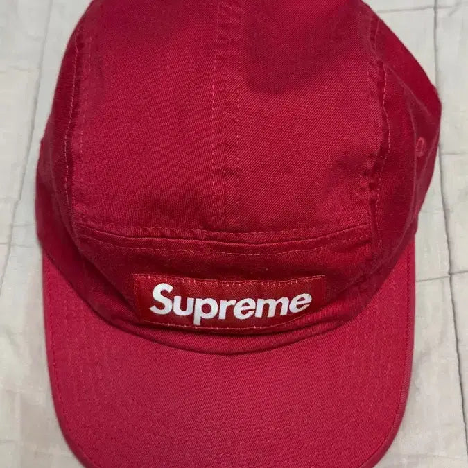[BUNJANG] Supreme Washed Chino Twill Camp Cap Red / 슈프림 워시드 치노 트윌 캠프캡 레드 - 25SS