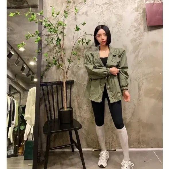 [BUNJANG] JinBani Khaki Windbreaker Jacket / 진바니 제작 윈드니바람막이