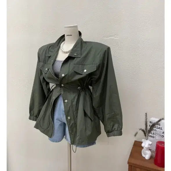 [BUNJANG] JinBani Khaki Windbreaker Jacket / 진바니 제작 윈드니바람막이