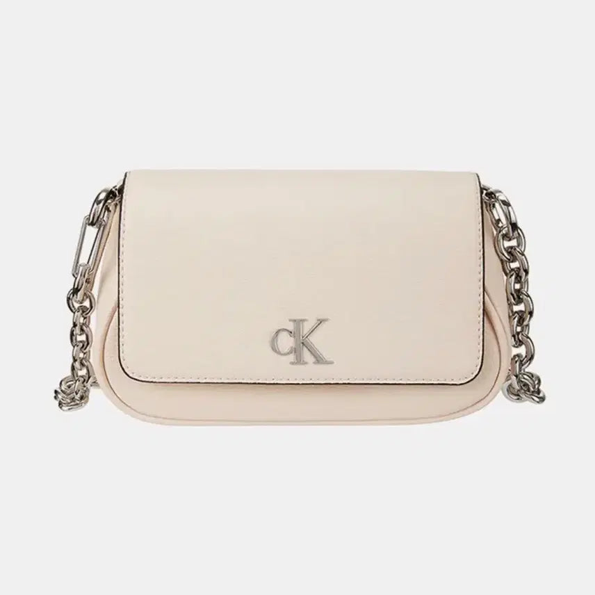 [BUNJANG] Calvin Klein Jeans CKJ Minimal Monogram Flap Shoulder Bag Pink Ivory / 캘빈클라인 가방 CKJ 미니멀 모노그램 플랩 숄더백 20 핑크아이보리
