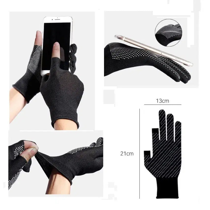 [BUNJANG] 10 Pairs Non-Slip Work Gloves Black / [새상품 10켤레] 미끄럼방지 작업용 2구 반장갑 블랙색상 ---L014