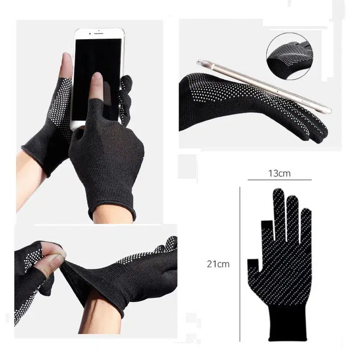 [BUNJANG] 10 Pairs Non-Slip Work Gloves Black / [새상품 10켤레] 미끄럼방지 작업용 2구 반장갑 블랙색상 ---L014
