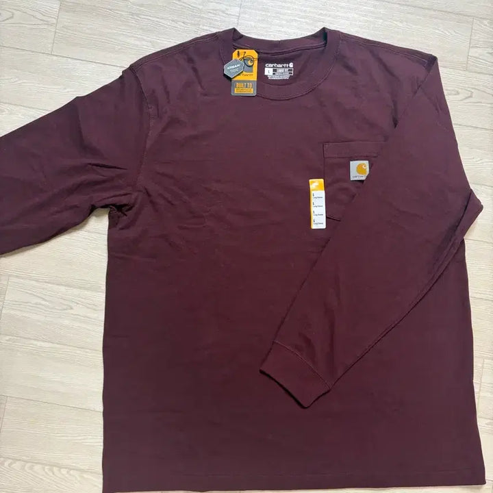 [BUNJANG] Carhartt Long Sleeve Pocket T-Shirt Burgundy L / 칼하트 롱슬리브