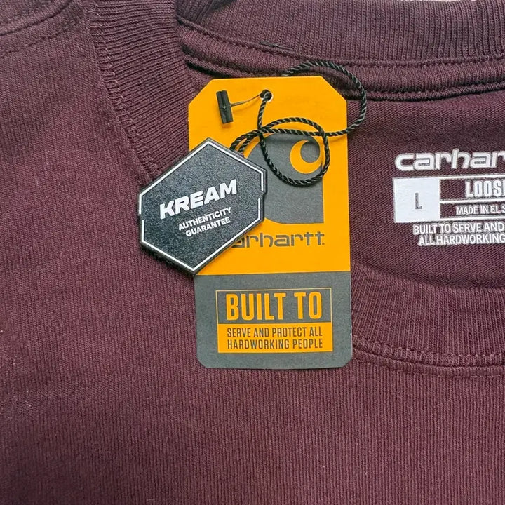 [BUNJANG] Carhartt Long Sleeve Pocket T-Shirt Burgundy L / 칼하트 롱슬리브
