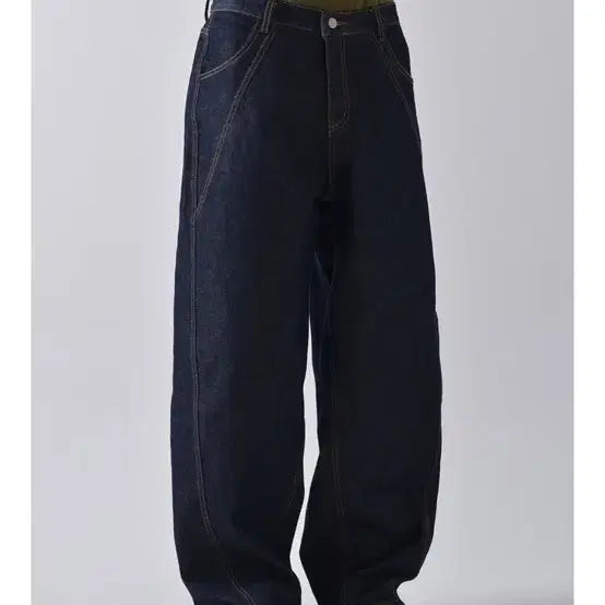 [BUNJANG] Poermi Curved Raw Denim Jeans / 포에르미 커브드 데님 생지데님