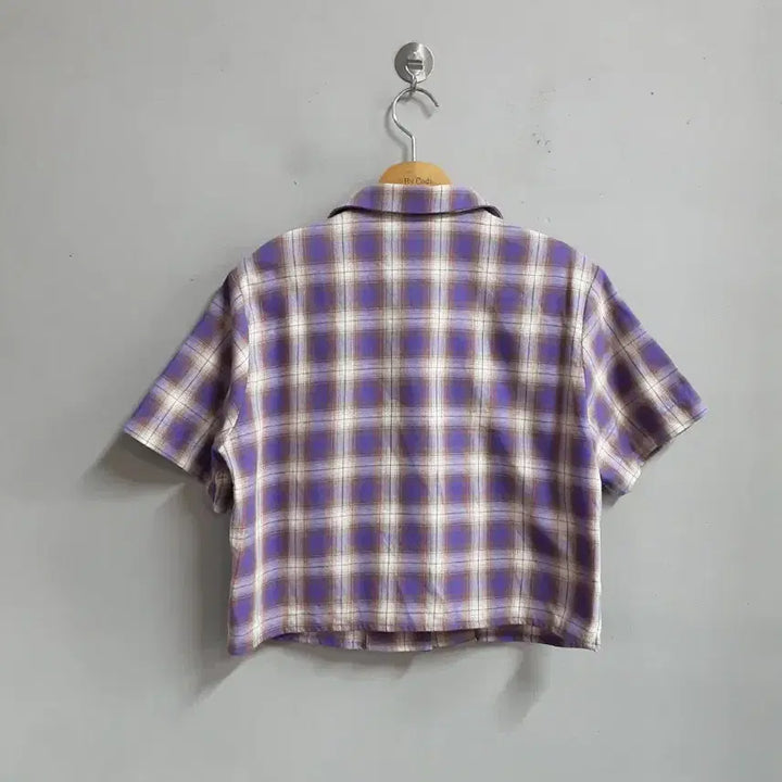 [BUNJANG] SPAO Purple Check Crop Shirt M / 택새상품) 스파오의 퍼플 체크 크롭 셔츠 M
