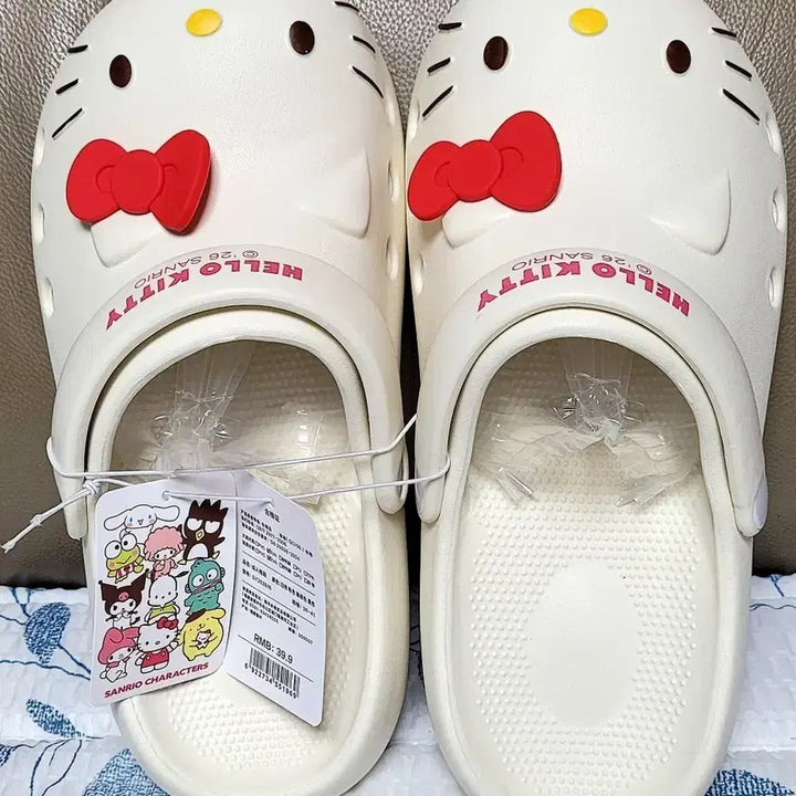 [BUNJANG] Sanrio Hello Kitty Crocs-Style Slippers White 250mm (New) / 산리오 정품 헬로키티 크록스st 슬리퍼 화이트 250mm(새상품)
