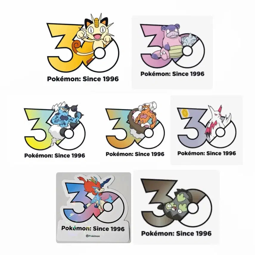 [BUNJANG] Pokemon 30th Anniversary Pop-up Store Logo Sticker - Meowth / 나옹 야도란 케르디오 쟝고 포켓몬 30주년 팝업 로고스티커 스티커