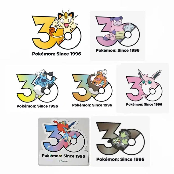 [BUNJANG] Pokemon 30th Anniversary Pop-up Store Logo Sticker - Meowth / 나옹 야도란 케르디오 쟝고 포켓몬 30주년 팝업 로고스티커 스티커