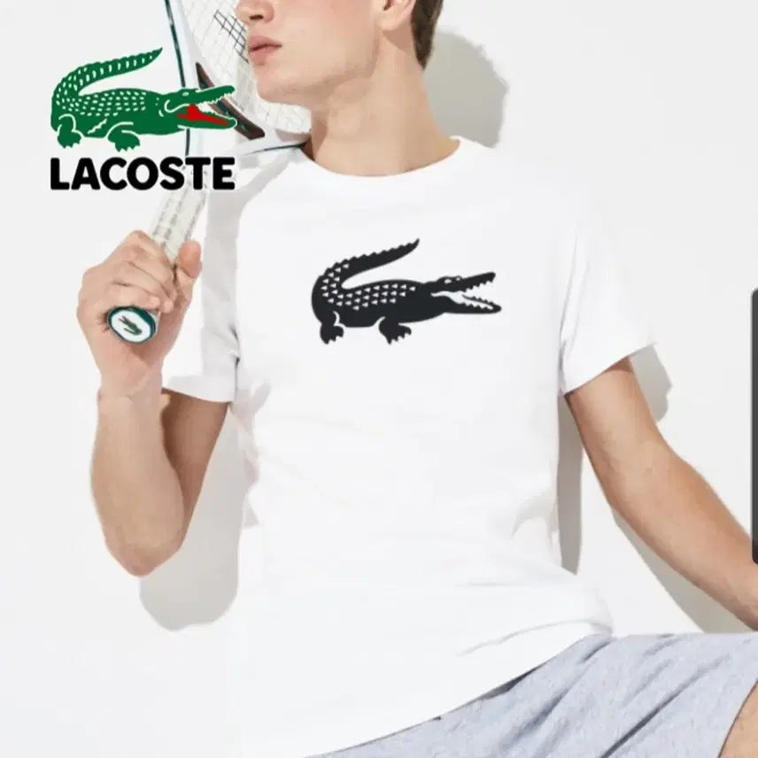 [BUNJANG] Lacoste Sport Big Logo T-Shirt White / (새제품)라코스테 스포츠 빅로고 반팔티 105사이즈 팔아요