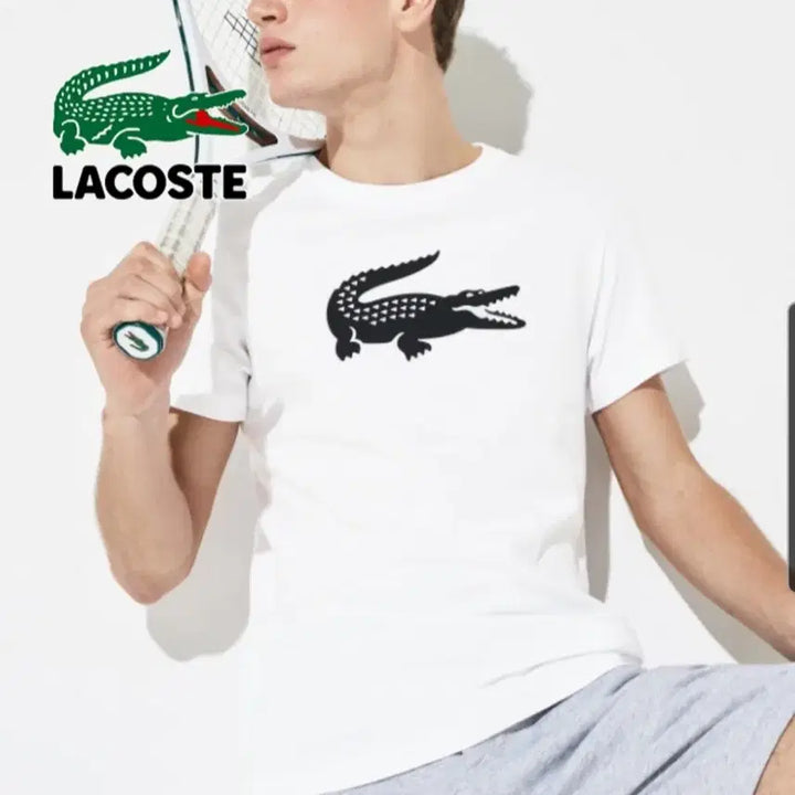 [BUNJANG] Lacoste Sport Big Logo T-Shirt White / (새제품)라코스테 스포츠 빅로고 반팔티 105사이즈 팔아요