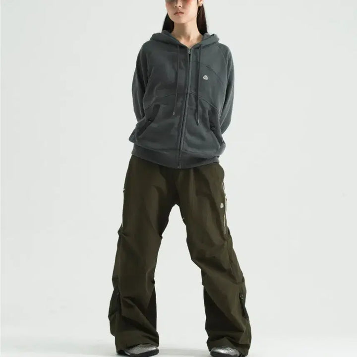[BUNJANG] KOSEIO String Pocket Hood Zip-Up Black / 코이세이오 STRING POCKET HOOD ZIP-UP BLACK