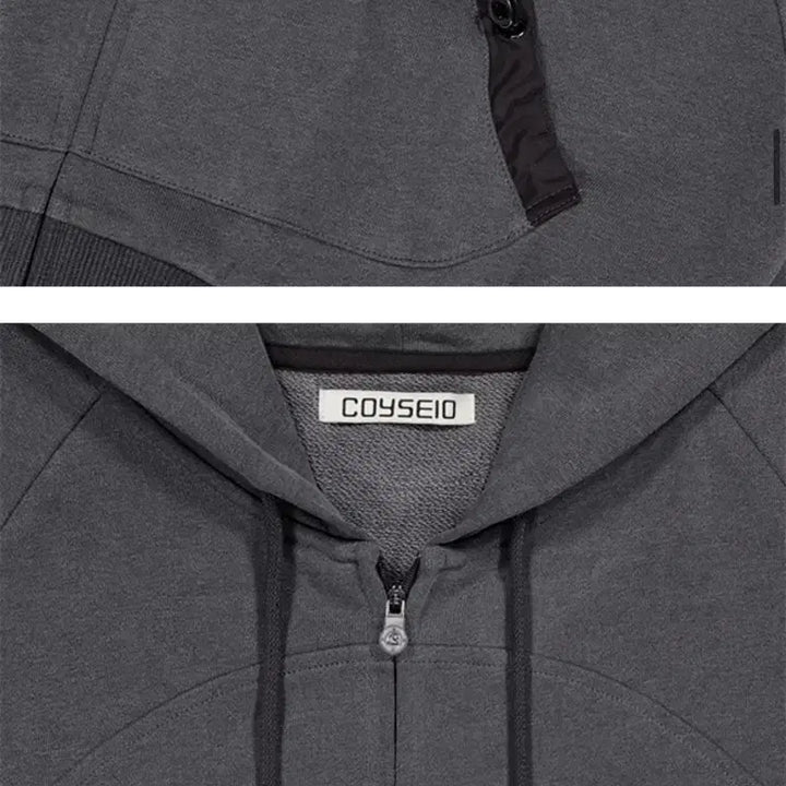 [BUNJANG] KOSEIO String Pocket Hood Zip-Up Black / 코이세이오 STRING POCKET HOOD ZIP-UP BLACK