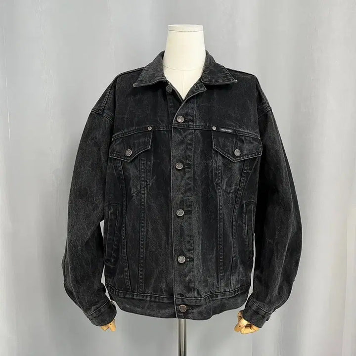 [BUNJANG] Maui and Sons Black Denim Trucker Jacket / 마우이앤선즈 블랙 데님 트러커 자켓/
