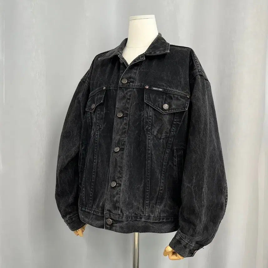 [BUNJANG] Maui and Sons Black Denim Trucker Jacket / 마우이앤선즈 블랙 데님 트러커 자켓/