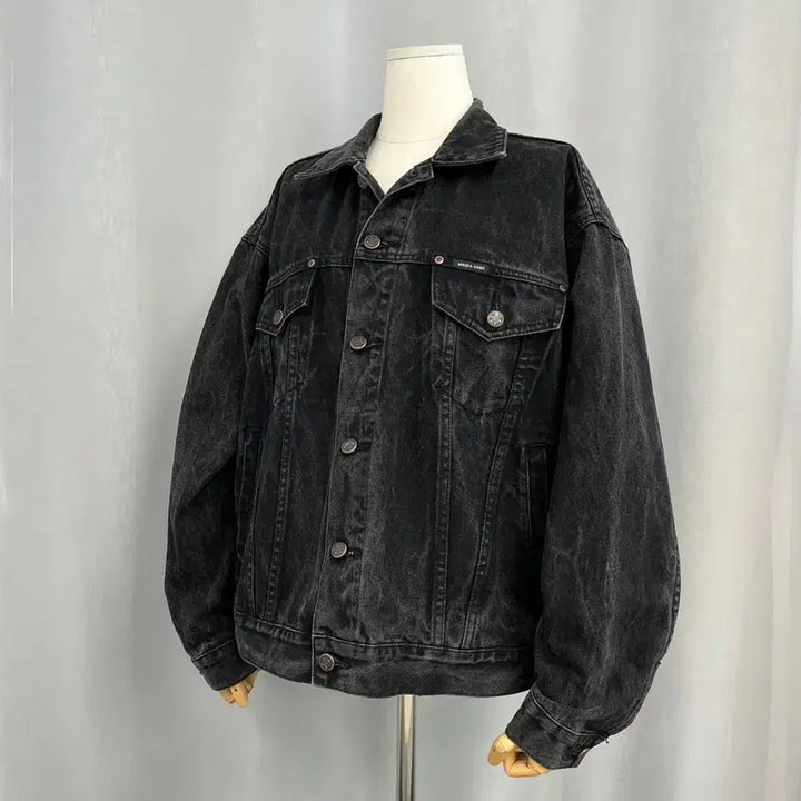 [BUNJANG] Maui and Sons Black Denim Trucker Jacket / 마우이앤선즈 블랙 데님 트러커 자켓/