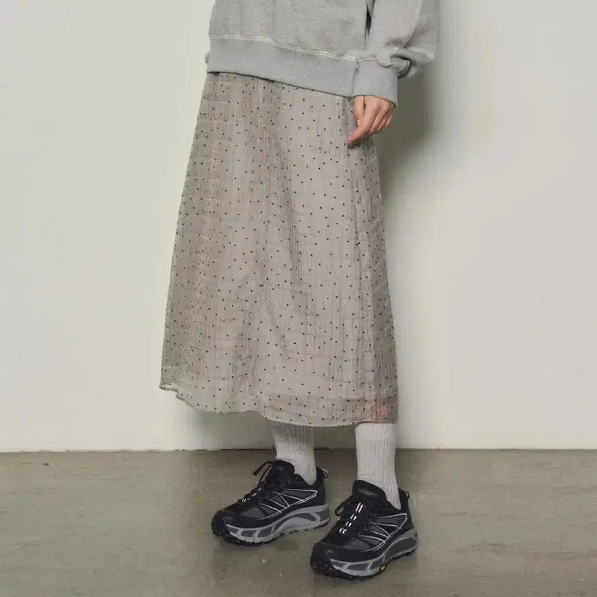 [BUNJANG] Sita Dot Skirt Grey Size 2 / 씨타 도트스커트 그레이