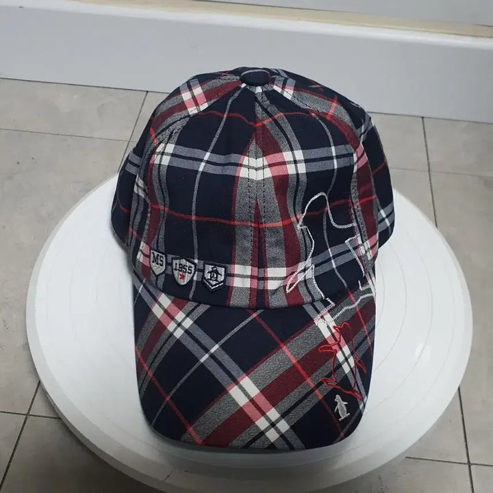 [BUNJANG] Munsingwear Original Penguin Check Pattern Ball Cap Free-Size / 먼싱웨어 오리지널 펭귄 체크 패턴 볼캡 Free-Size