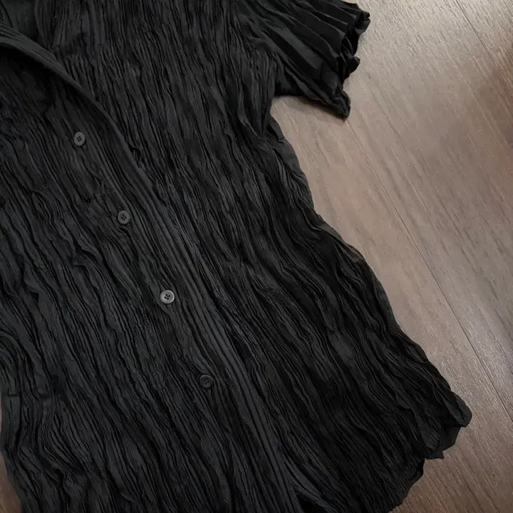 [BUNJANG] Issey Miyake Wrinkle Pleats Short Sleeve Blouse / 이세이미야케 링클 플리츠 반팔 블라우스