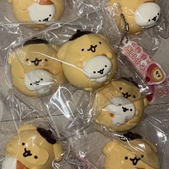 [BUNJANG] Pompompurin &amp; Muffin Squishy with Zipper Bag Set / (당일발송) 폼폼푸린 &amp; 머핀 말랑이 + 지퍼백 세트