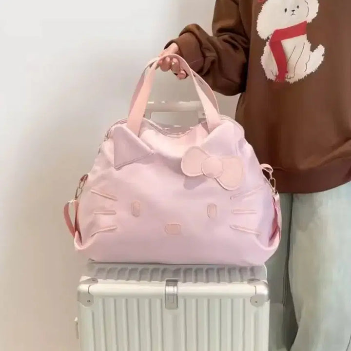 [BUNJANG] Hello Kitty Pink Boston Bag Shoulder Bag / 헬로키티 핑크 보스턴백 숄더백