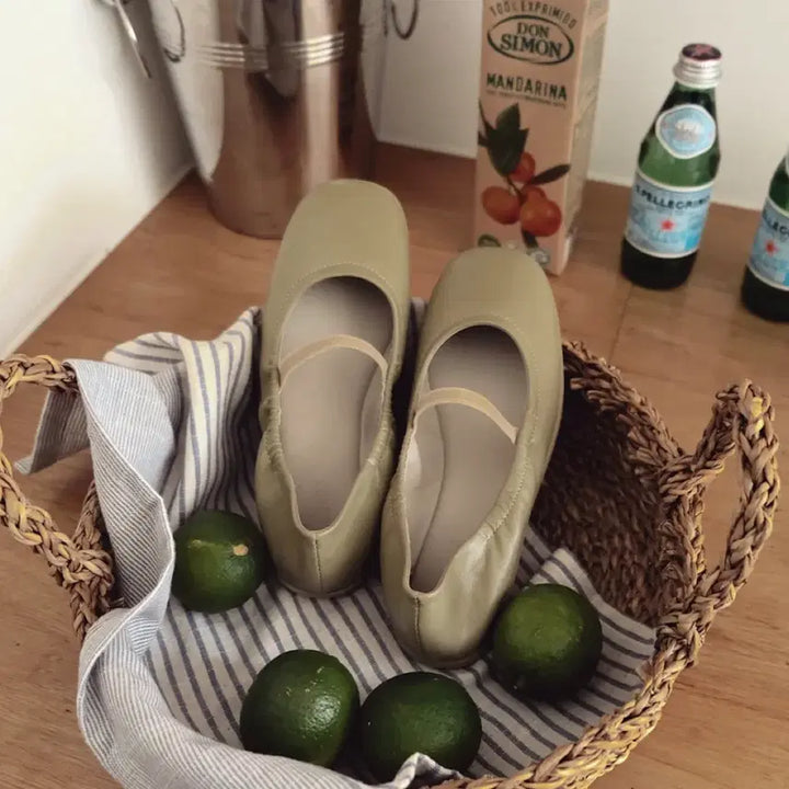 [BUNJANG] Slowand Soft Banding Flat Shoes Milky Lime / [새상품] 슬로우앤드 소프트 밴딩 플랫슈즈(245 권장)