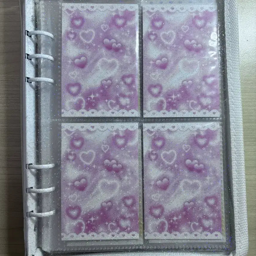 [BUNJANG] White Glitter 6-Ring Binder / 흰색 6공 글리터 지퍼바인더 판매