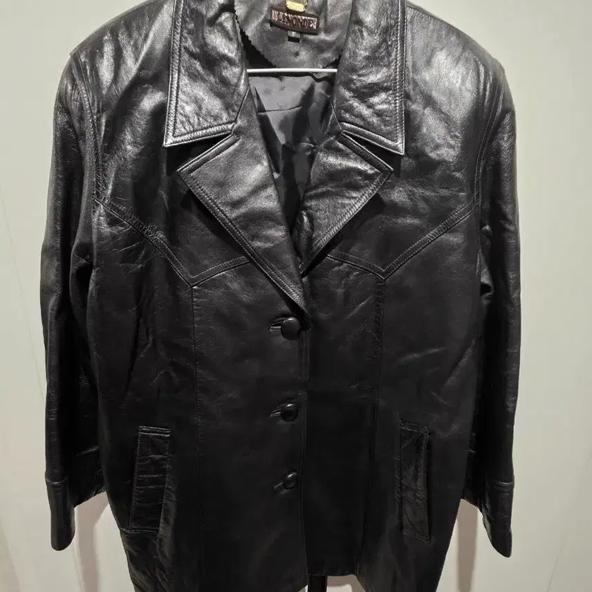 [BUNJANG] LEMONDE Black Lambskin Leather Jacket (Free Size) / LEMONDE 블랙 양가죽Free