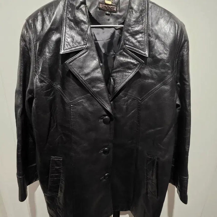 [BUNJANG] LEMONDE Black Lambskin Leather Jacket (Free Size) / LEMONDE 블랙 양가죽Free