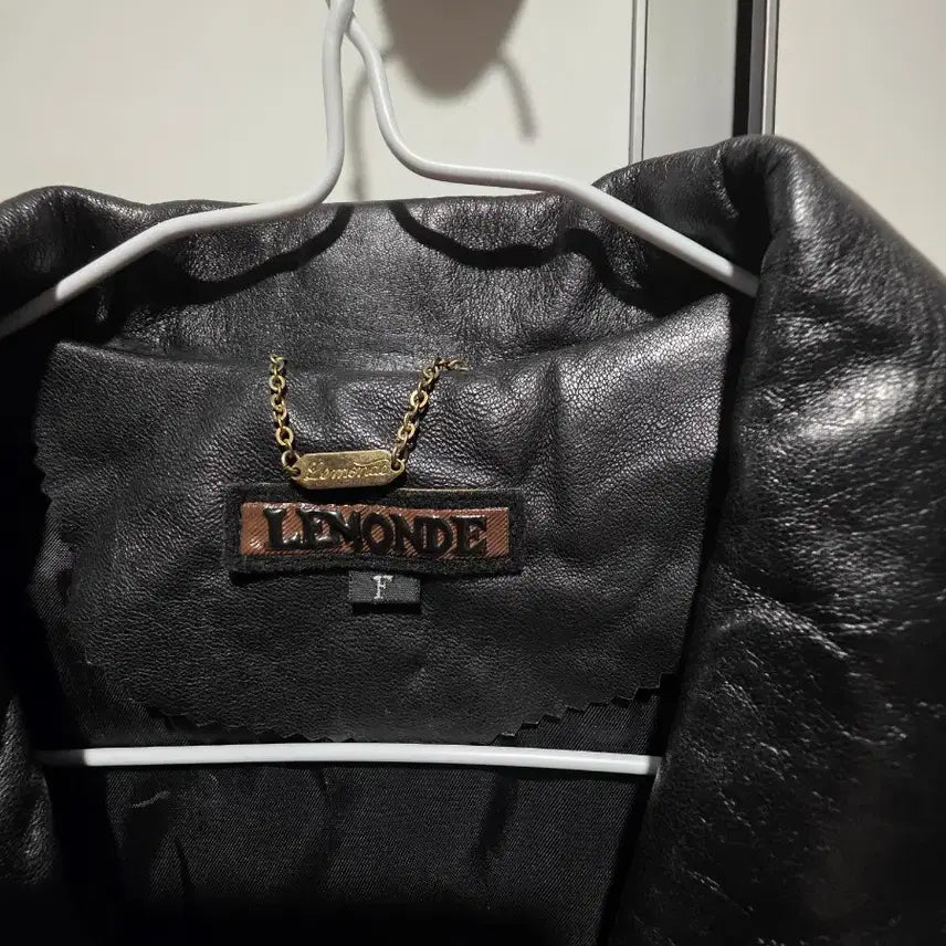 [BUNJANG] LEMONDE Black Lambskin Leather Jacket (Free Size) / LEMONDE 블랙 양가죽Free
