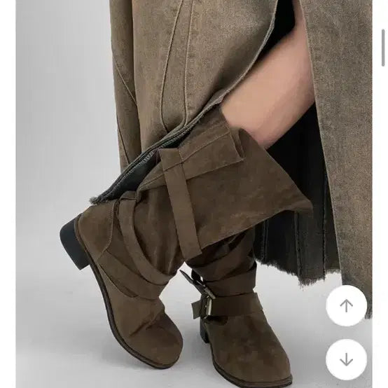 [BUNJANG] Black Up Grunts Folding Suede Mid Boots / 블랙업 그런츠 폴딩 스웨이드 미들 부츠 쿄이 보헴서