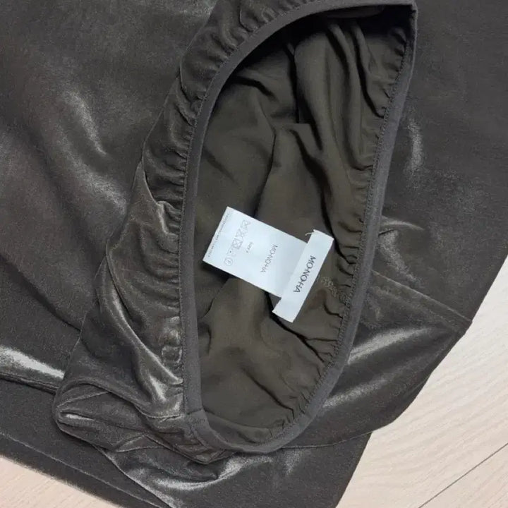 [BUNJANG] Monoha Velvet Jersey Skirt (Khaki) / monoha 모노하 벨벳 저지 스커트 (카키)