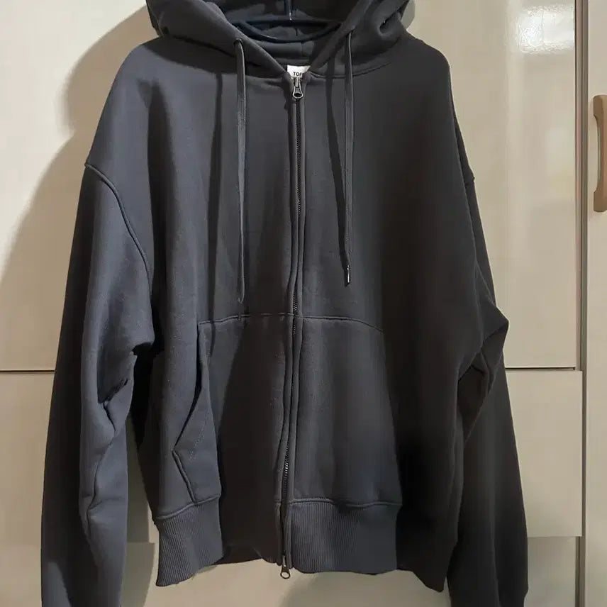 [BUNJANG] Topi Sweat Hoodie Zip-up Charcoal / 토피 스웻 후드 집업 차콜
