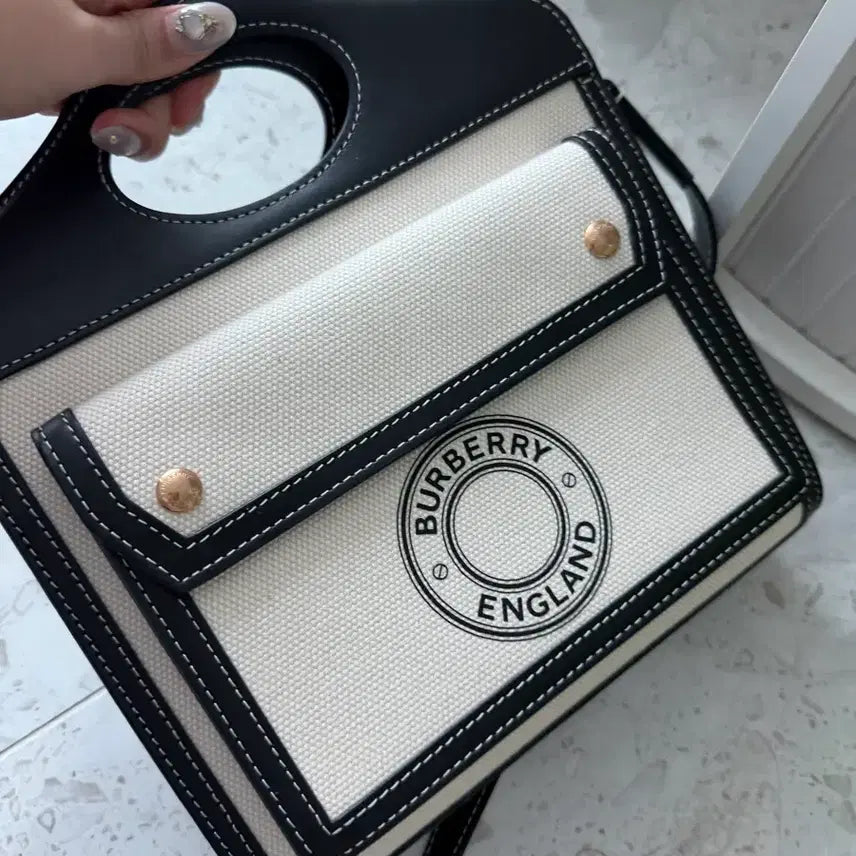 [BUNJANG] Burberry Canvas Leather Mini Bag / 버버리 캔버스 레더 미니백