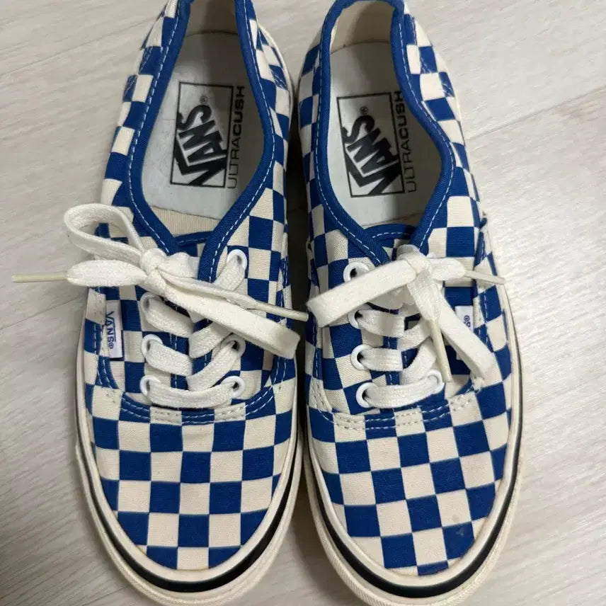[BUNJANG] Vans Blue Checkerboard Sneakers 235 / 반스 파랑 체커보드 235
