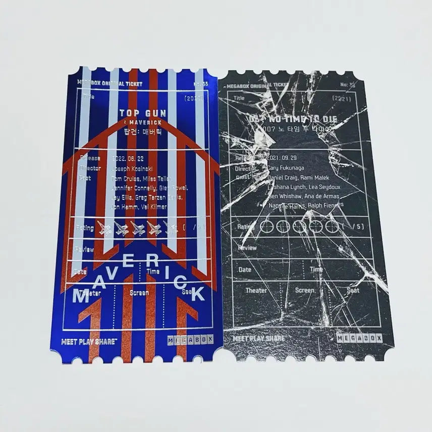 [BUNJANG] Top Gun Maverick &amp; 007 No Time To Die Original Ticket Bundle / 메가박스 오리지널티켓 오티 영화 탑건 매버릭 007노타임투다이