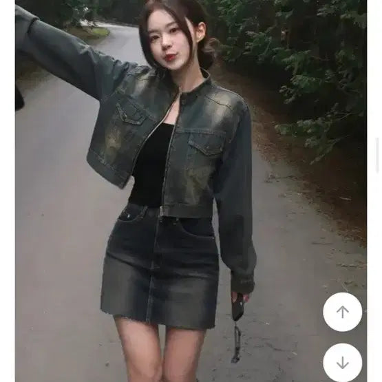 [BUNJANG] Vintage Denim Cropped Jacket / 빈티지 데님 크롭 자켓