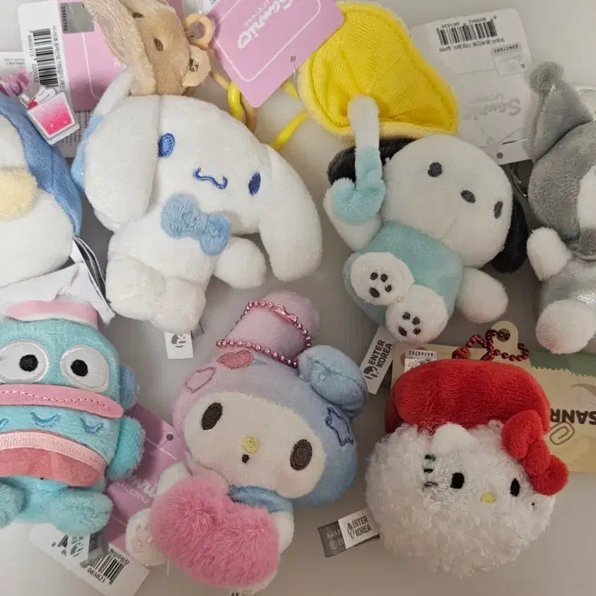 [BUNJANG] Sanrio Characters Plush Keychain Set / 산리오 캐릭터즈 봉제인형 키링 세트