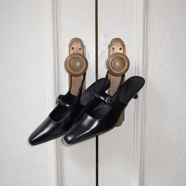 [BUNJANG] Nus Claire Slingback Heels Black / 누스 클레어 슬링백 힐 블랙 235