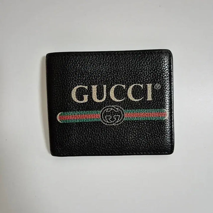 [BUNJANG] Gucci Logo Print Bi-fold Wallet Black Leather / [새상품급/S급]구찌 지갑 로고 프린트 가죽 블랙