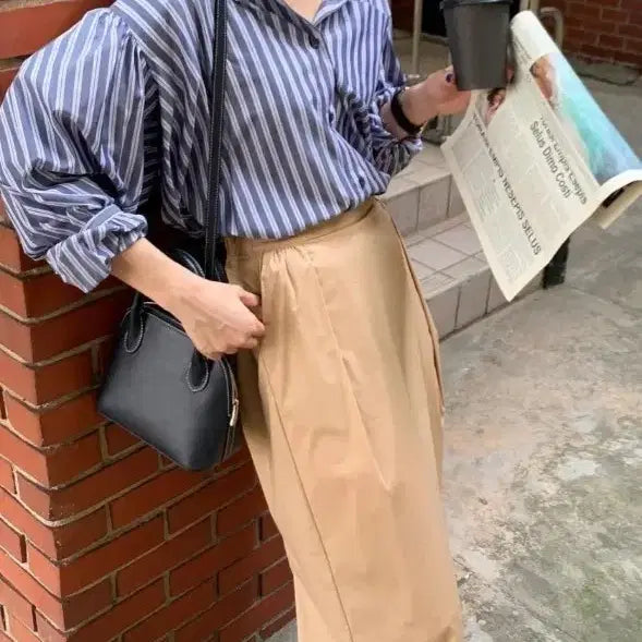 [SOLD OUT] 허앤쉬 (허쉬) 볼륨 스트라이프셔츠